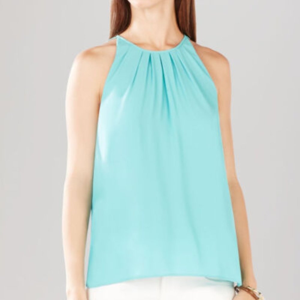 BCBG MAXAZRIA NEW SURF KYMBERLY PLEATED NECK TOP WQR1U609/S380A SIZE M - Picture 1 of 6